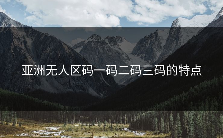 亚洲无人区码一码二码三码的特点