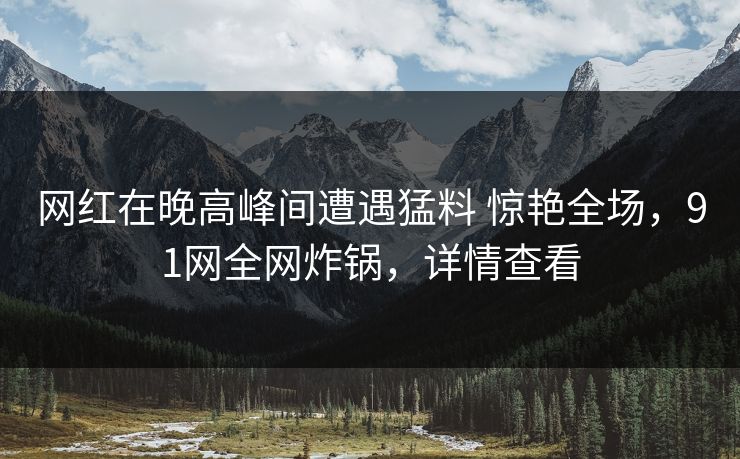 网红在晚高峰间遭遇猛料 惊艳全场，91网全网炸锅，详情查看