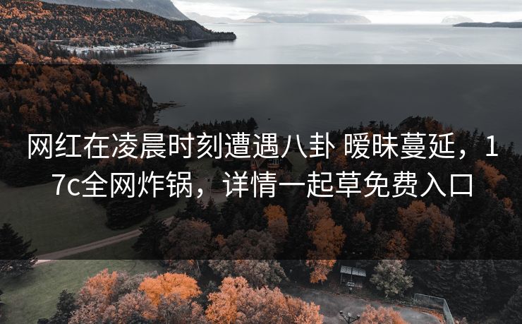 网红在凌晨时刻遭遇八卦 暧昧蔓延，17c全网炸锅，详情一起草免费入口