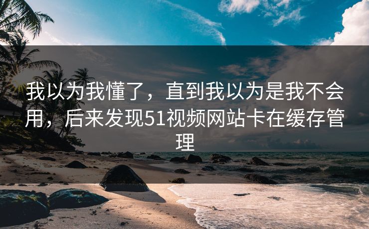 我以为我懂了,直到我以为是我不会用,后来发现51视频网站卡在缓存管理 我以为我懂了,直到我以为是我不会用,后来发现51视频网站卡在缓存管理